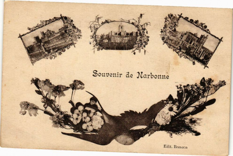Carte postale ancienne Souvenir de Narbonne à Narbonne