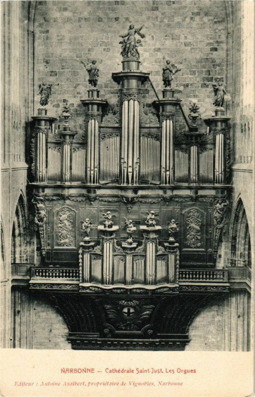 Carte postale ancienne Narbonne-Cathédrale Saint-Just-Les Orgues à Narbonne