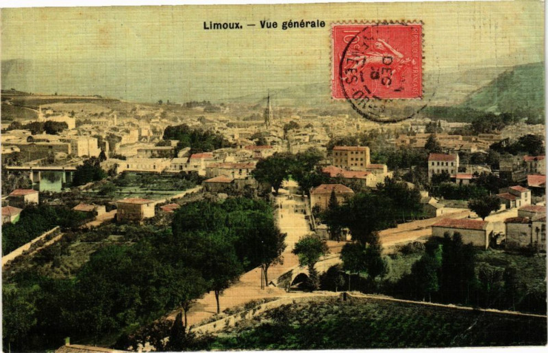 Carte postale ancienne Limoux-Vue générale à Limoux