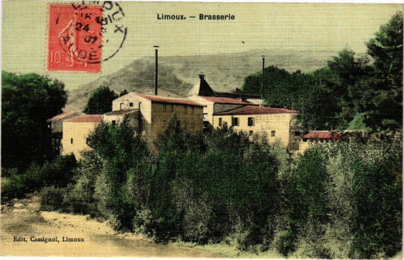 Carte postale ancienne Limoux-Brasserie à Limoux