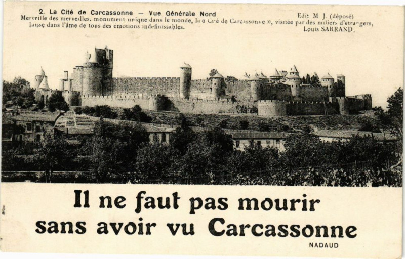Carte postale ancienne La Cité de Carcassonne-Vue générale Nord à Carcassonne