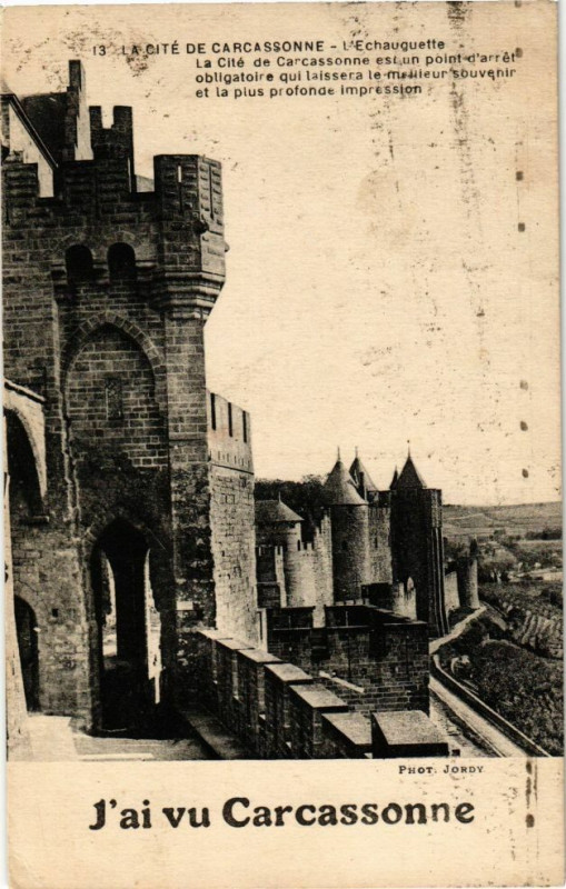 Carte postale ancienne La Cité de Carcassonne-L'Echauguette à Carcassonne