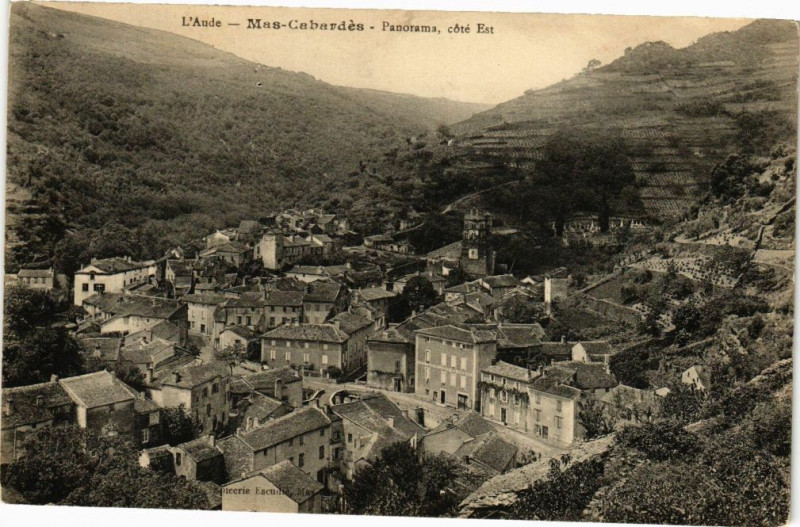 Carte postale ancienne L'aude-Mas-Cabardés-Panorama coté Est