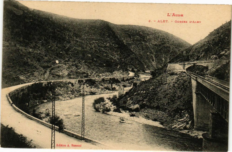 Carte postale ancienne L'Aude-Alet-Gorges d'Alet
