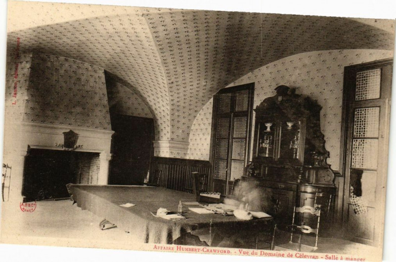 Carte postale ancienne Affaire Humbert-Crawford-Vue du Domaine de Céleyran-Salle a manger