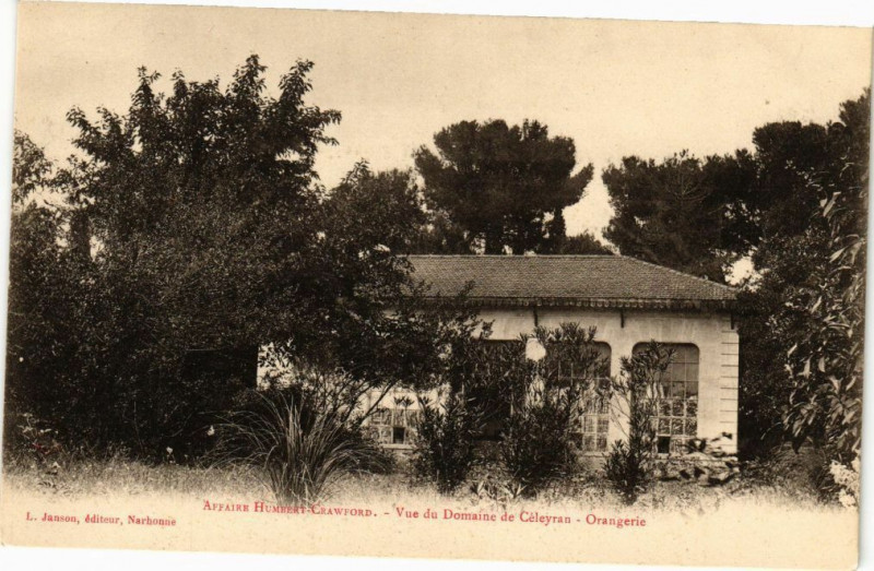 Carte postale ancienne Affaire Humbert-Crawford-Vue du Domaine de Céleyran-Orangerie