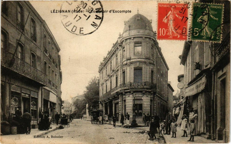 Carte postale ancienne Lézignan (Aude) - d'Escompte