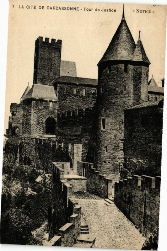 Carte postale ancienne La Cité de Carcassonne-Tour de Justice à Carcassonne