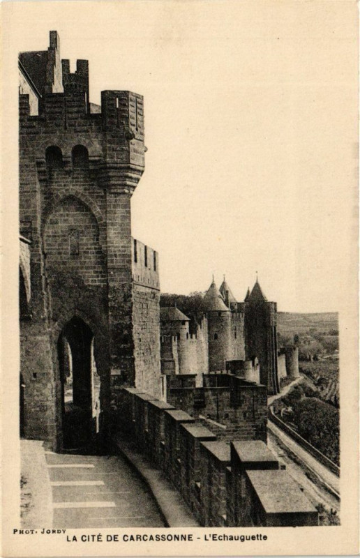 Carte postale ancienne La Cité de Carcassonne-L'Echauguette à Carcassonne