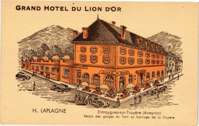 Carte postale ancienne Grand Hotel du Lion d'Or