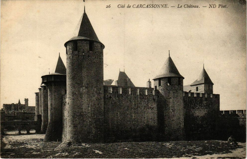 Carte postale ancienne Cité de Carcassonne-Le Chateau à Carcassonne
