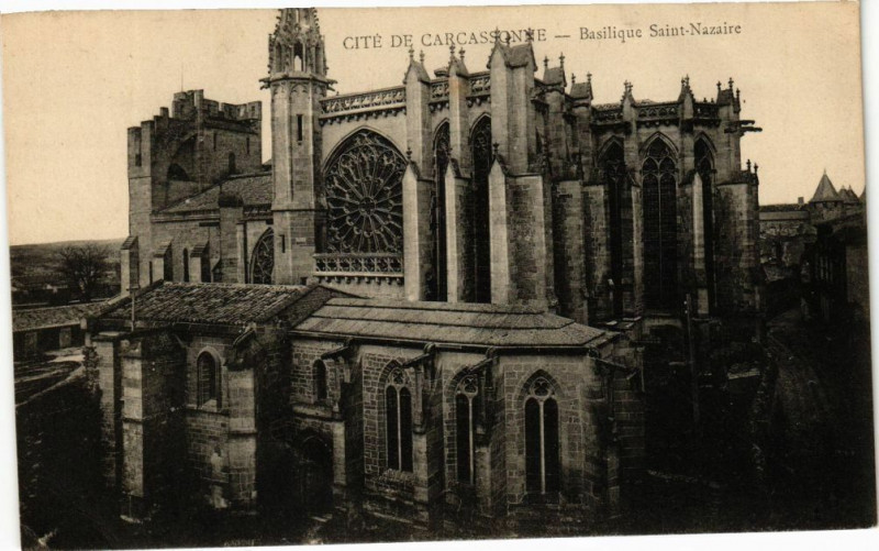 Carte postale ancienne Cité de Carcassonne-Basilique Saint-Nazaire à Carcassonne