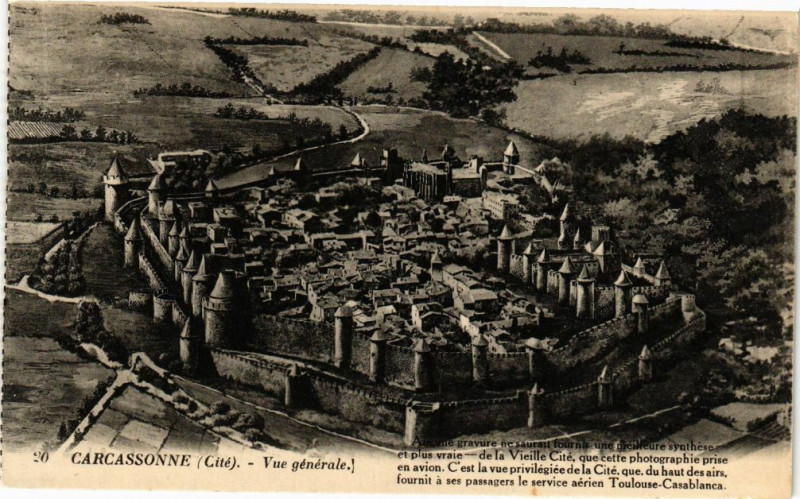 Carte postale ancienne Carcassonne-Vue Générale à Carcassonne