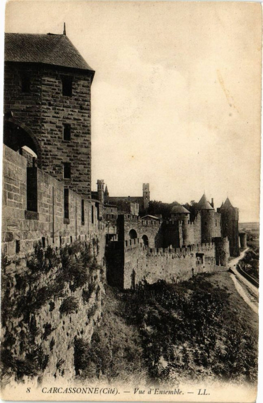 Carte postale ancienne Carcassonne-Vue d'Ensemble à Carcassonne