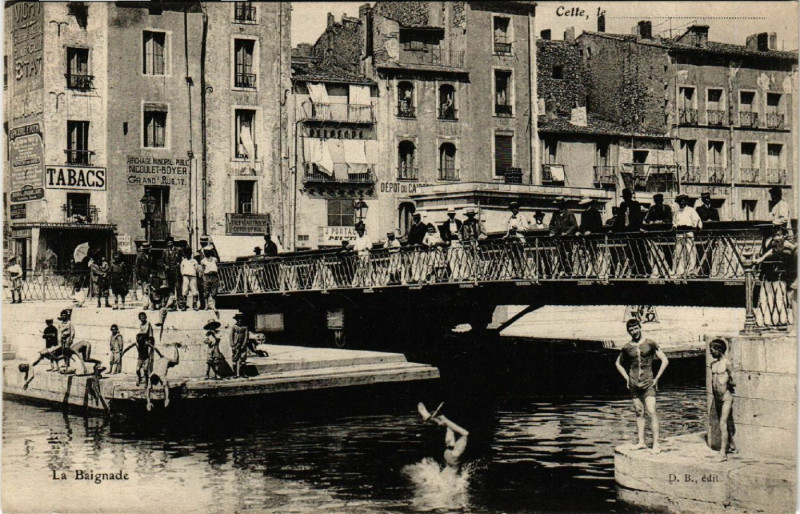 Carte postale ancienne Cette , le ... - La Baignade