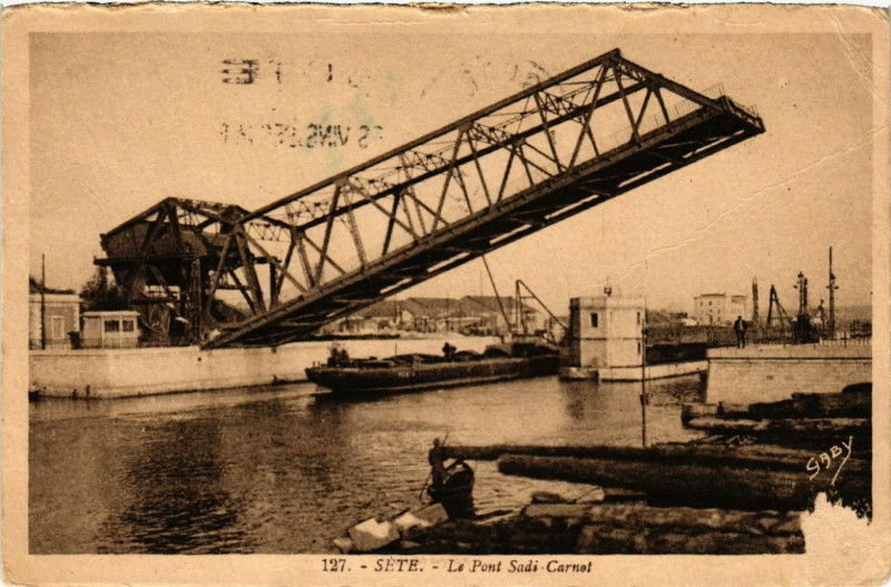 Carte postale ancienne Séte - Le Pont Sadi Carnot à Sète