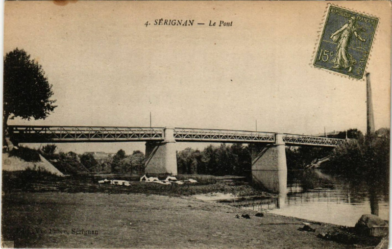 Carte postale ancienne Sérignan - Le Pont à Sérignan