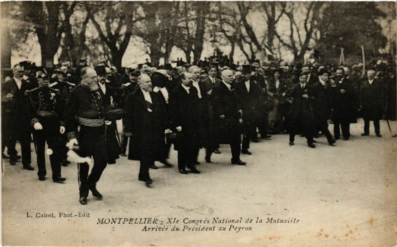 Carte postale ancienne Montpellier - Xle Congrés National de la Mutualite -Arrivée du... à Montpellier
