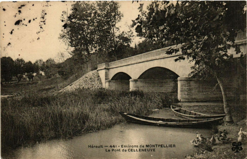Carte postale ancienne Hérault - Environs de Montpellier - Le Pont de Celleneuve à Montpellier