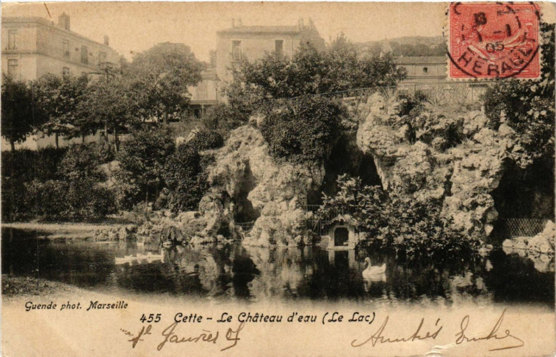 Carte postale ancienne Cette - Le Cháteau d'eau (Le Lac)