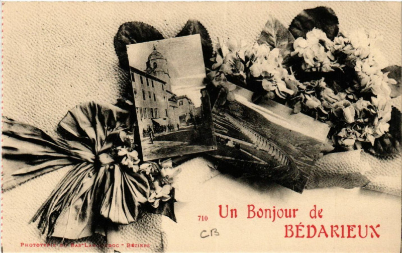Carte postale ancienne Un Bonjour de  Bédarieux à Bédarieux