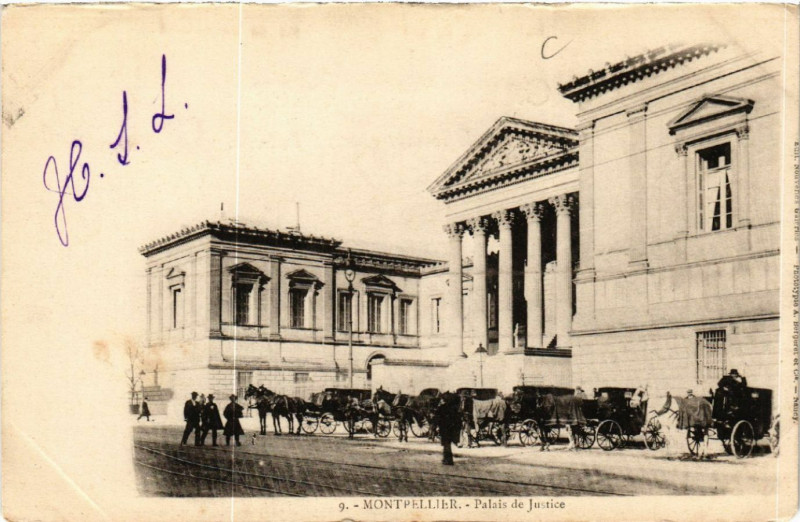 Carte postale ancienne Montpellier - Palais de Justice à Montpellier
