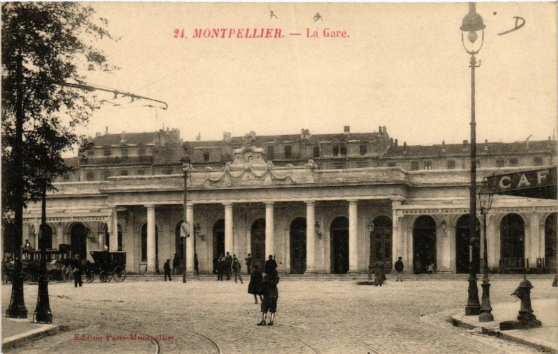 Carte postale ancienne Montpellier - La Gare à Montpellier