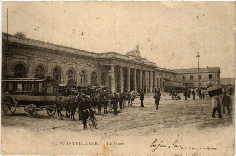 Carte postale ancienne Montpellier - La Gare à Montpellier