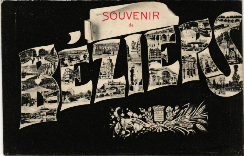 Carte postale ancienne Souvenir de Béziers à Béziers