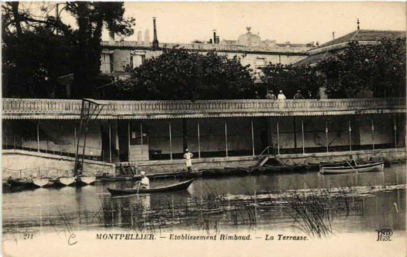 Carte postale ancienne Montpellier - Etablissement Rimbaud - La Terrasse à Montpellier