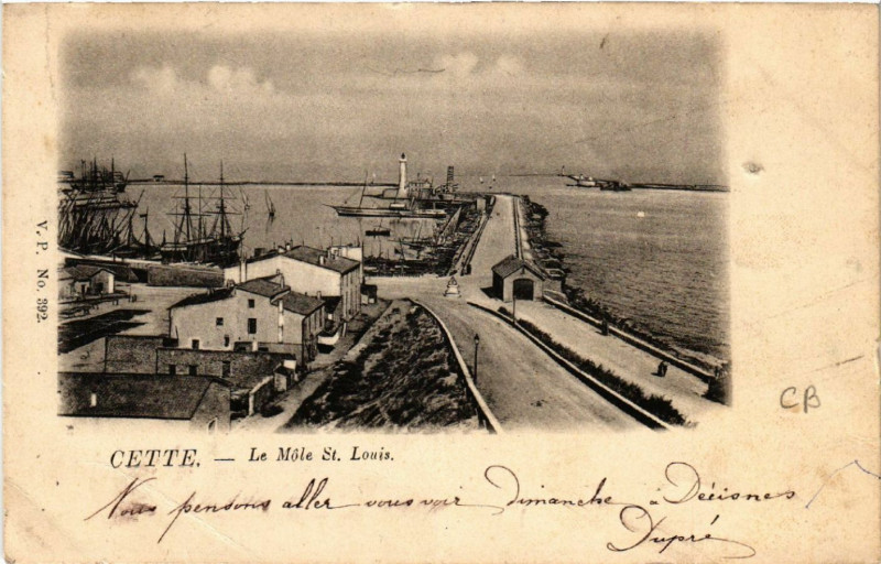 Carte postale ancienne Cette - Le Mole Saint-Louis