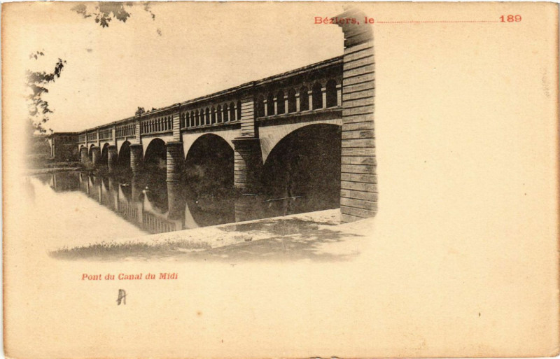 Carte postale ancienne Pont du Canal du Midi