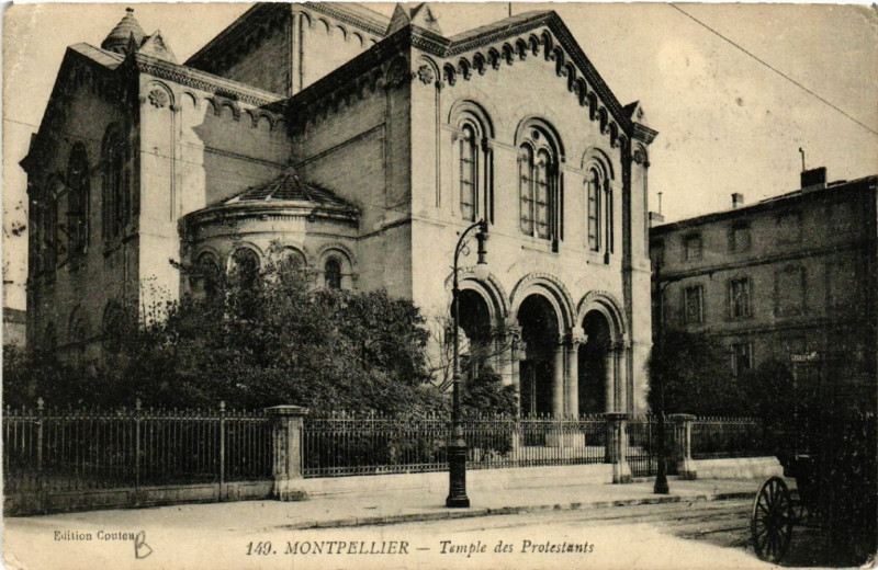 Carte postale ancienne Montpellier - Temple des Protestants à Montpellier