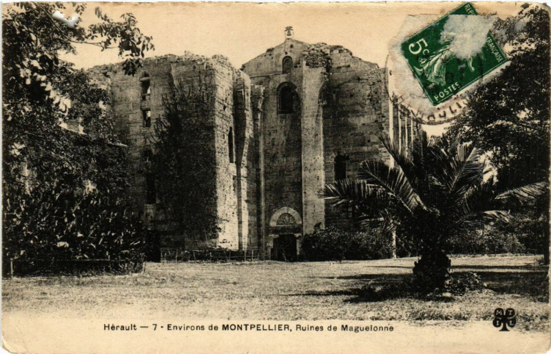 Carte postale ancienne Hérault - Environs de Montpellier , Ruines de Maguelonne à Montpellier