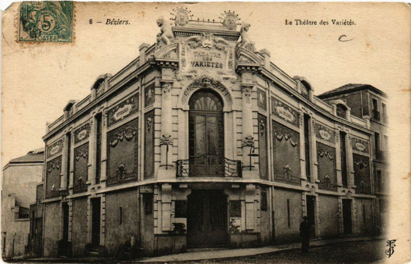 Carte postale ancienne Béziers - Le Théátre des Variétés à Béziers