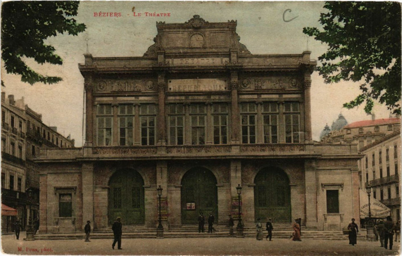 Carte postale ancienne Béziers - La Théátre à Béziers
