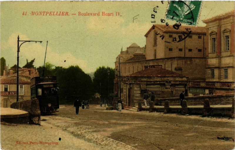 Carte postale ancienne Montpellier - Boulevard Henri Iv à Montpellier