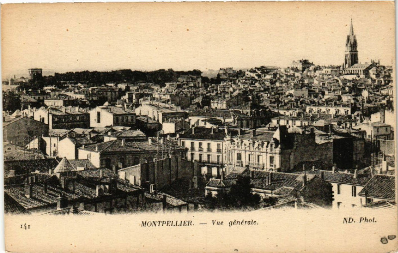 Carte postale ancienne Montpellier - Vue générale à Montpellier