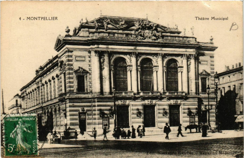 Carte postale ancienne Montpellier - Théátre Municipal à Montpellier