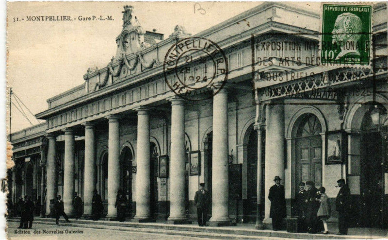 Carte postale ancienne Montpellier - Gare P. L. M. à Montpellier