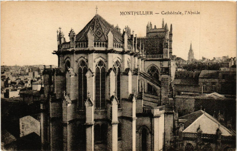 Carte postale ancienne Montpellier - Cathédrale, l'Abside à Montpellier