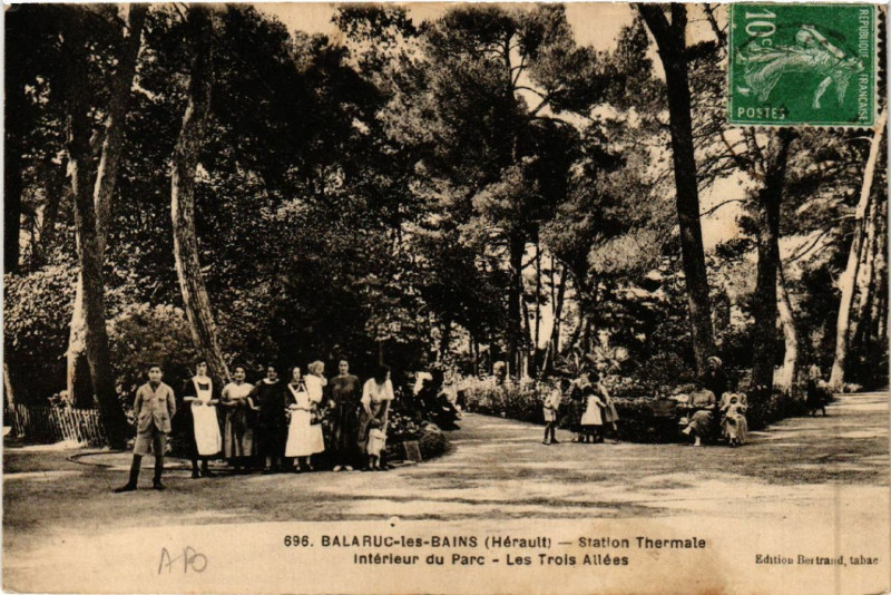 Carte postale ancienne Balaruc-les-Bains (Hérault) - Station Thermale intérieur du Parc à Balaruc-les-Bains