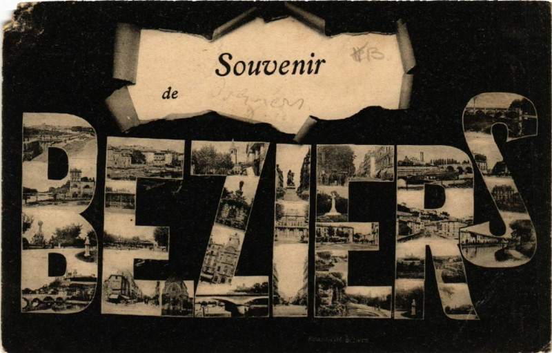 Carte postale ancienne Souvenir de Béziers à Béziers