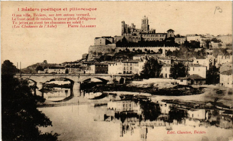Carte postale ancienne Béziers poétique et pittoesque - O ma ville, Bréziers, sur ..... à Béziers