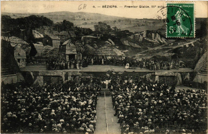 Carte postale ancienne Béziers - Premier Glaive. Iii e acte à Béziers