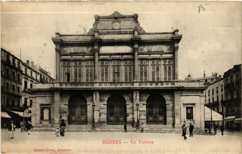 Carte postale ancienne Béziers - Le Théátre à Béziers