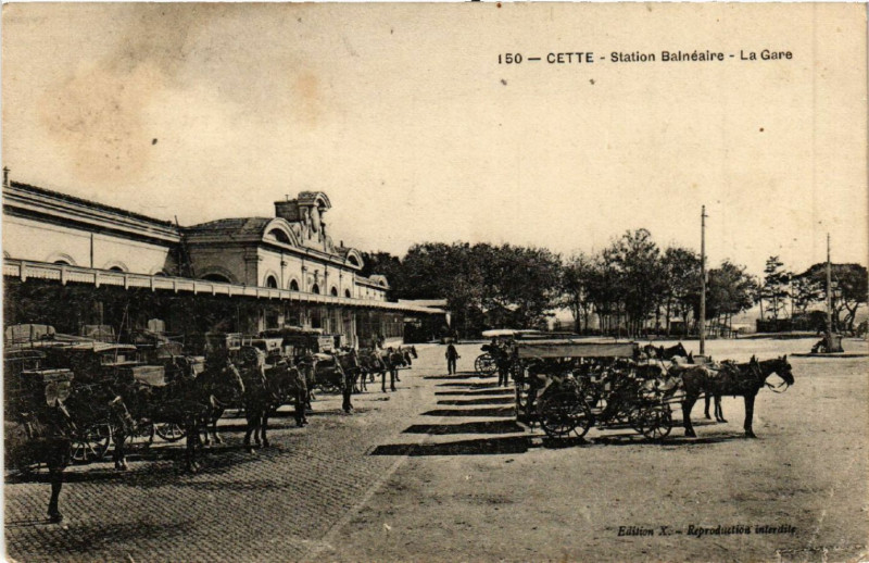 Carte postale ancienne Cette - Station Balnéaire - La Gare