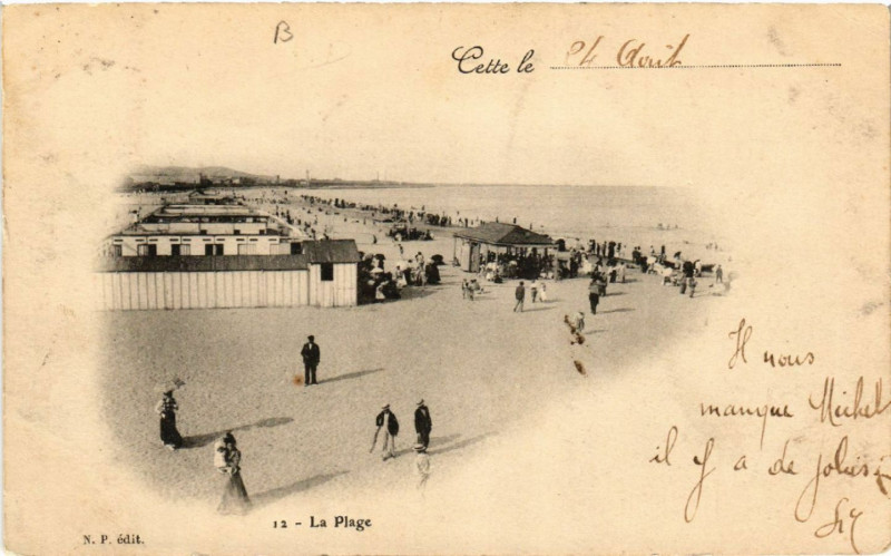Carte postale ancienne Cette , le .... - La Plage