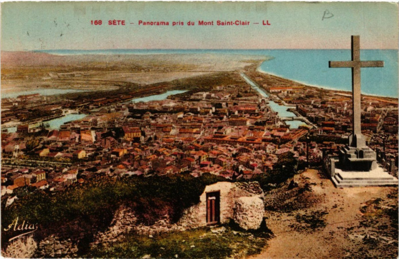 Carte postale ancienne Séte - Panorama pris du Mont Saint-Clair à Sète