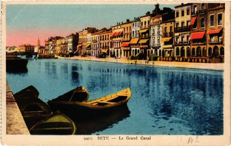Carte postale ancienne Séte - Le Grand Canal à Sète